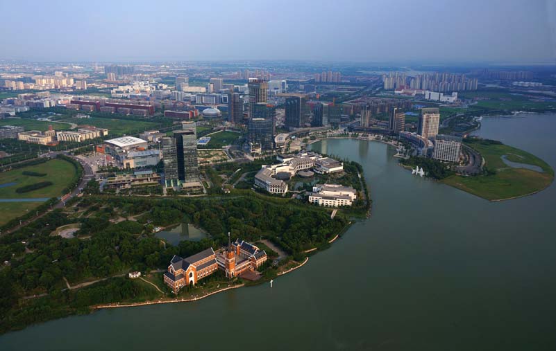 苏州工业园区独墅湖航拍