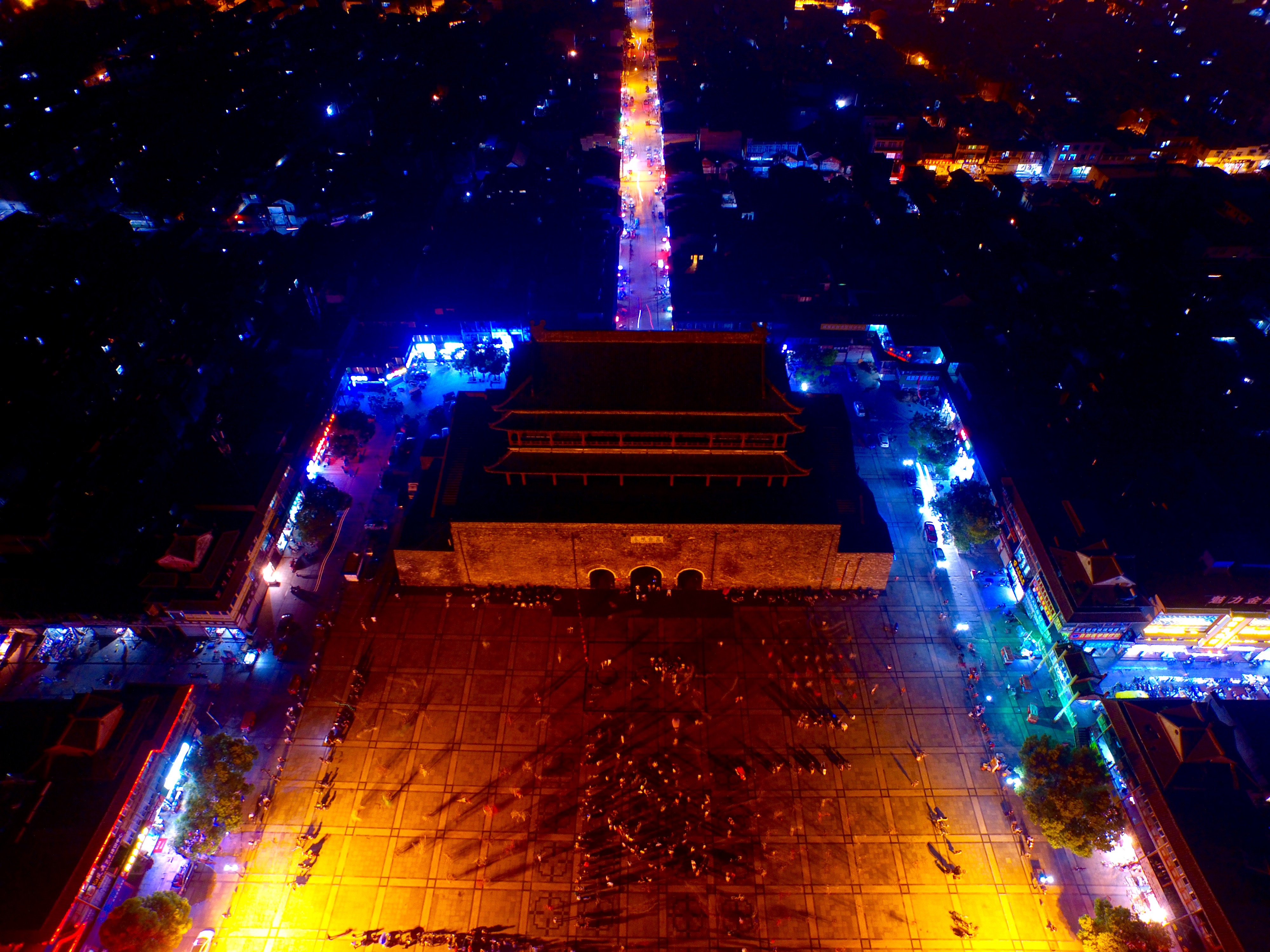 合肥夜景和凤阳县夜景-明中都鼓楼