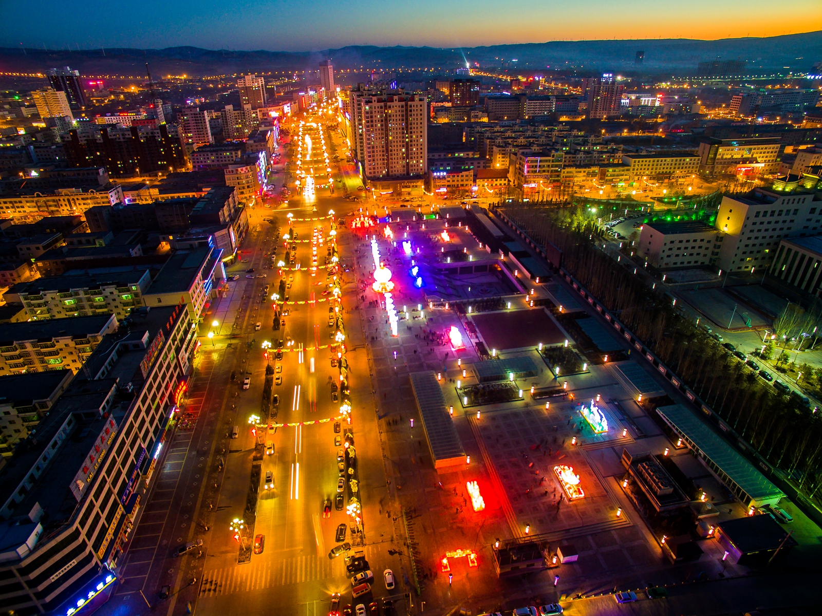 大年初一 陕西靖边夜景