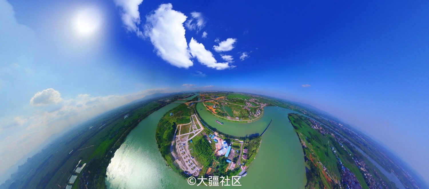 广西贵港市全景航拍图片