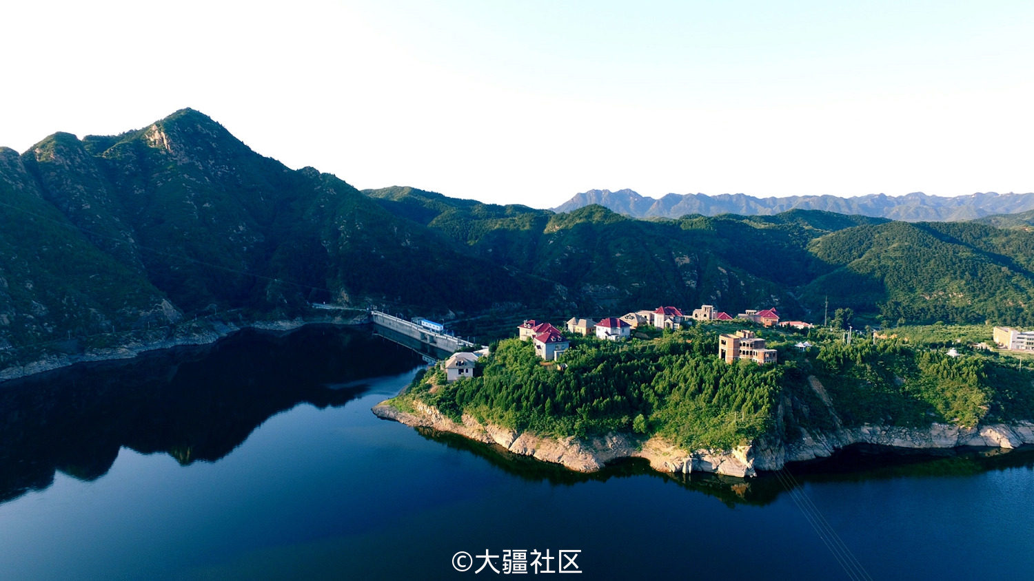 密云沙厂水库航拍