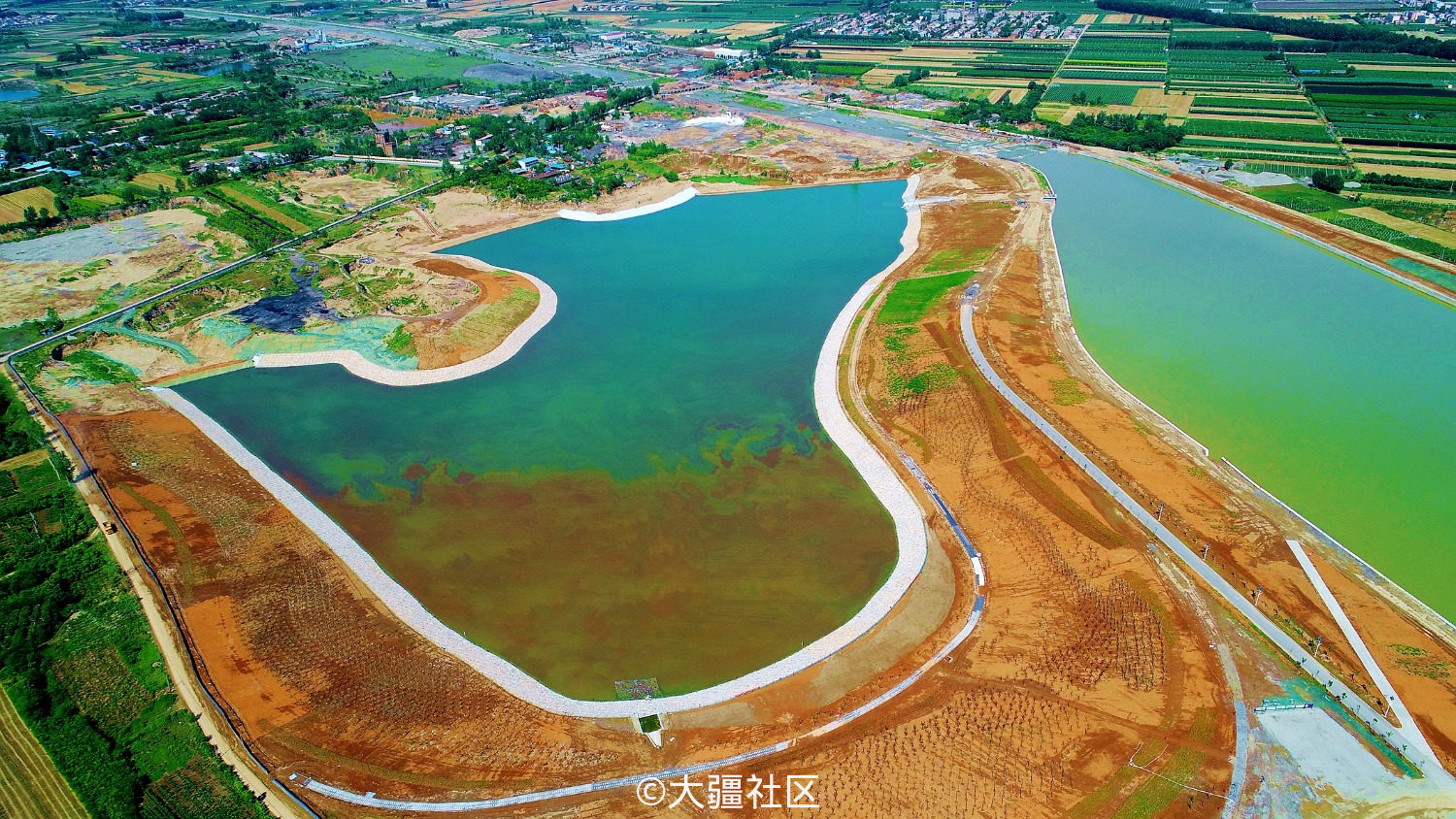 美丽的西安鄠邑区天桥湖