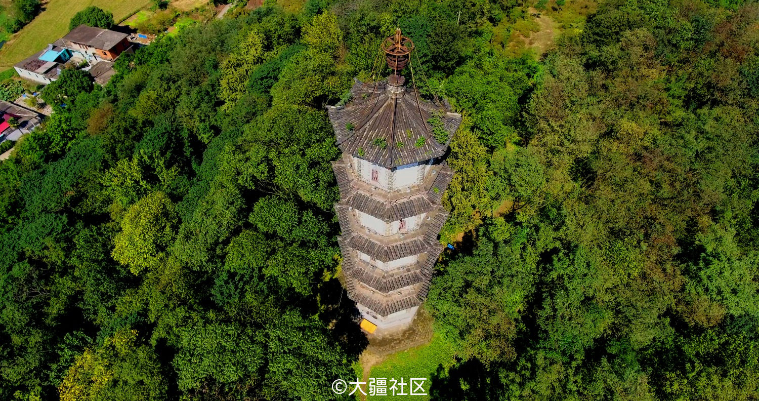 航拍当涂黄山塔