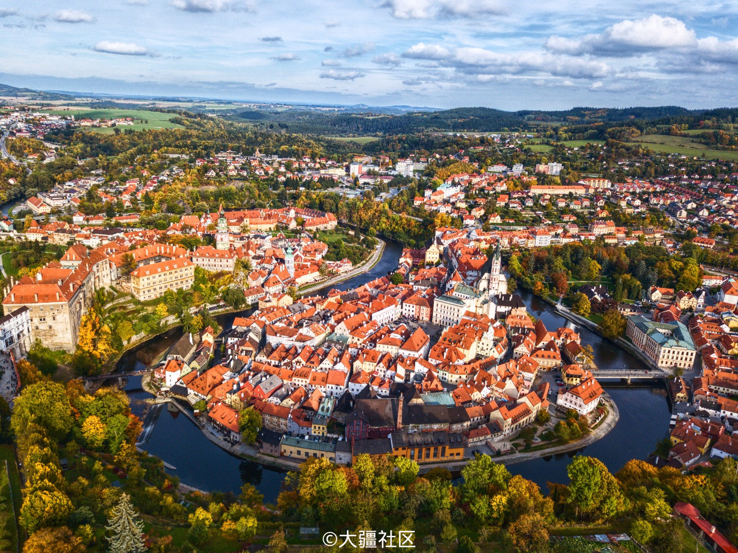 cesky krumlov,世界文化遗产ck小镇全景图,运气不错,美不胜收