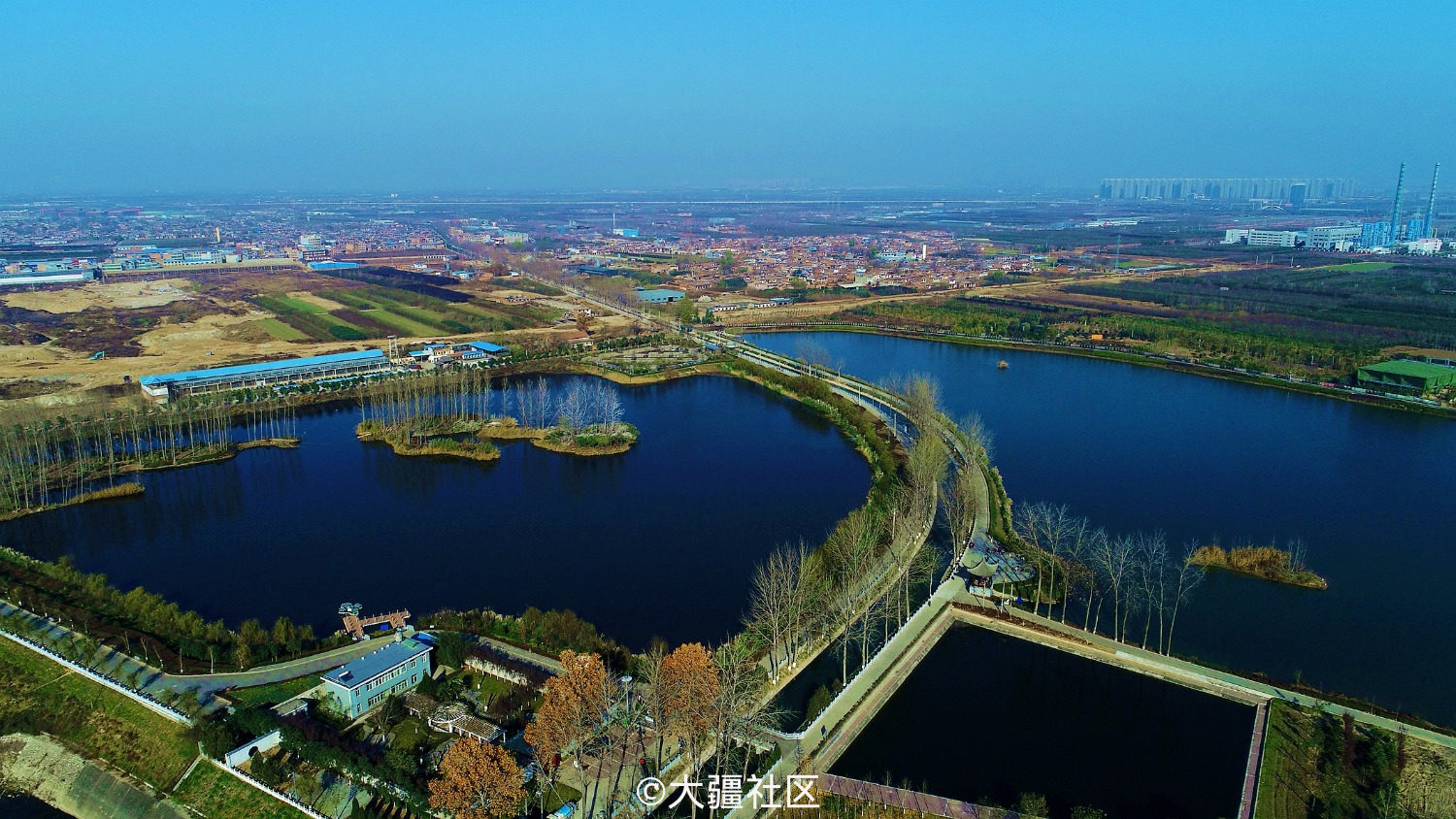 西安灃河與洨河交匯處風景