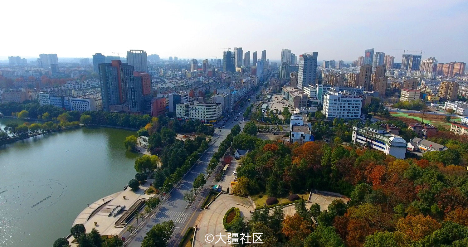 航拍池州市中心