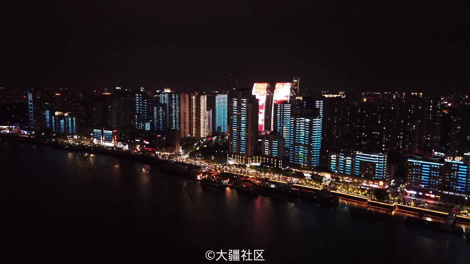 温州夜景江滨路图片