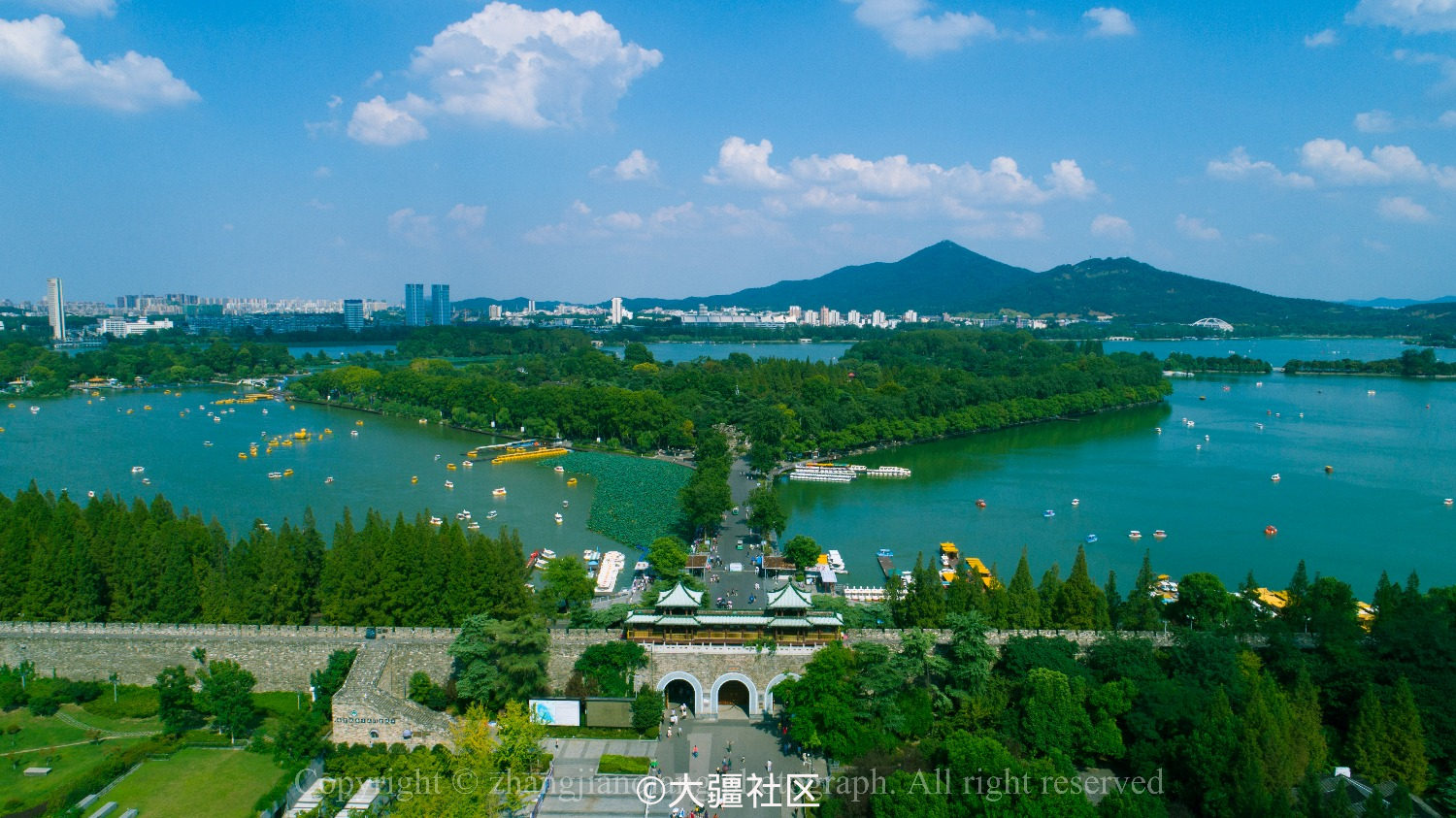 南京玄武湖全景图图片