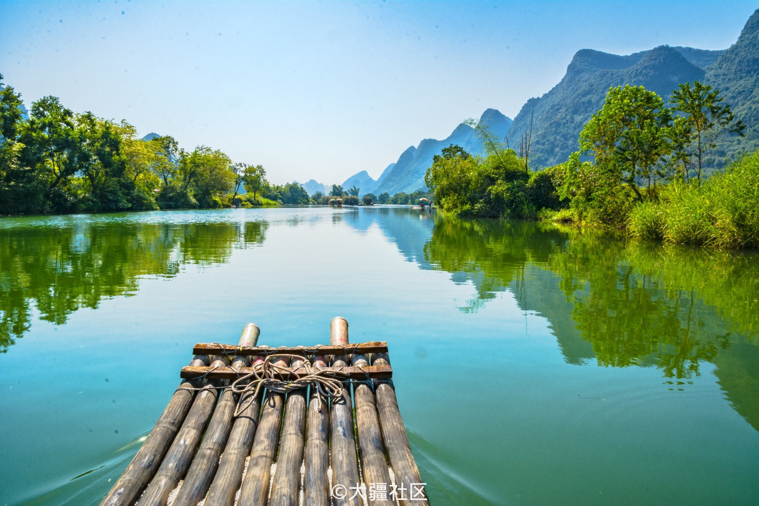 阳朔山水甲桂林-国庆遇龙河竹筏漂流