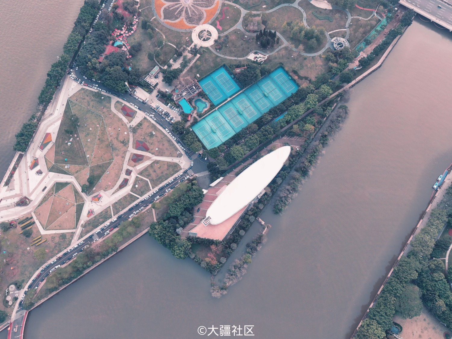 夕阳下的二沙岛作品大疆社区