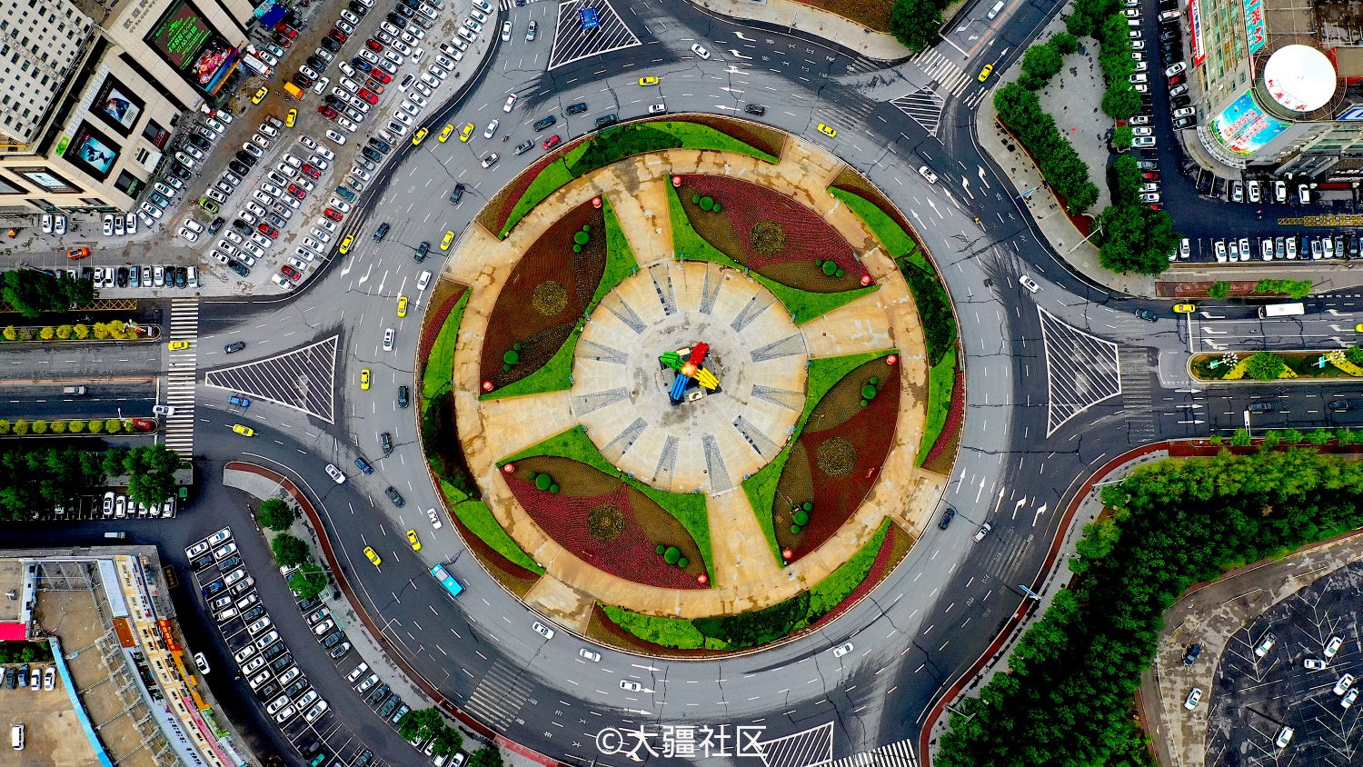 五色广场鸟瞰图