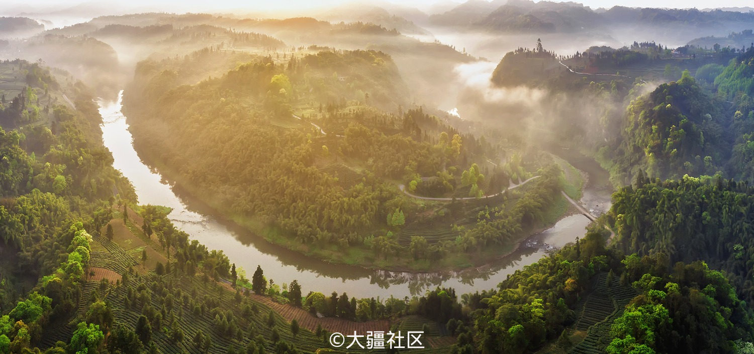 一湾曲水两岸春色 作品 大疆社区