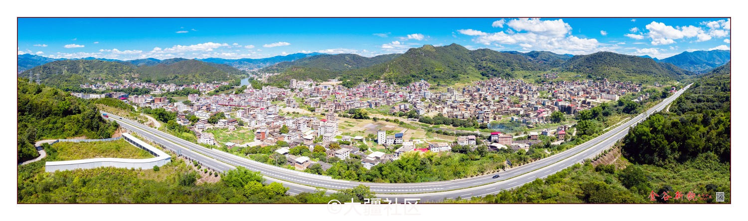 航拍安溪县金谷镇镇区全景