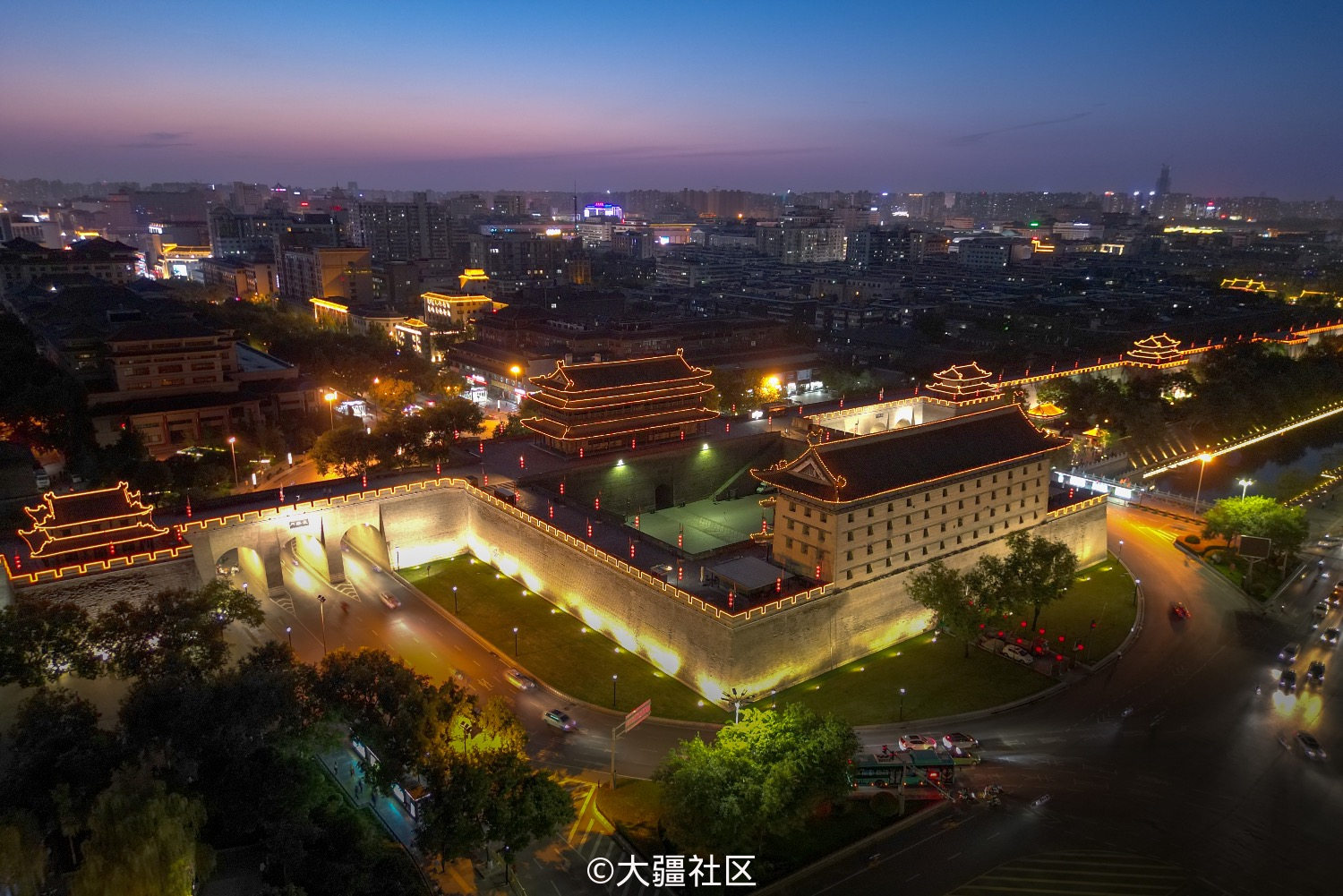 西安城夜景图片图片