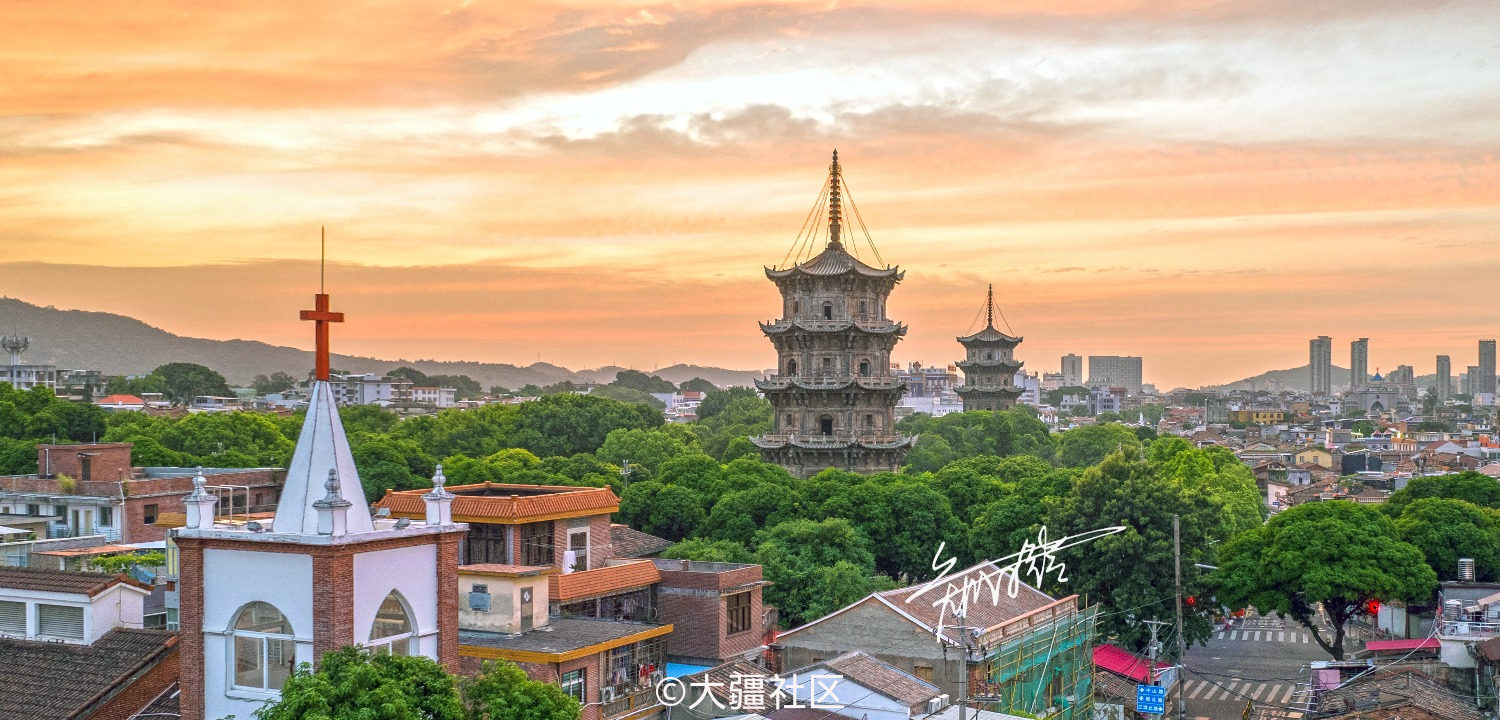 晨曦的泉州古城西街(开元寺东西塔)组照(二)-作品-大疆社区