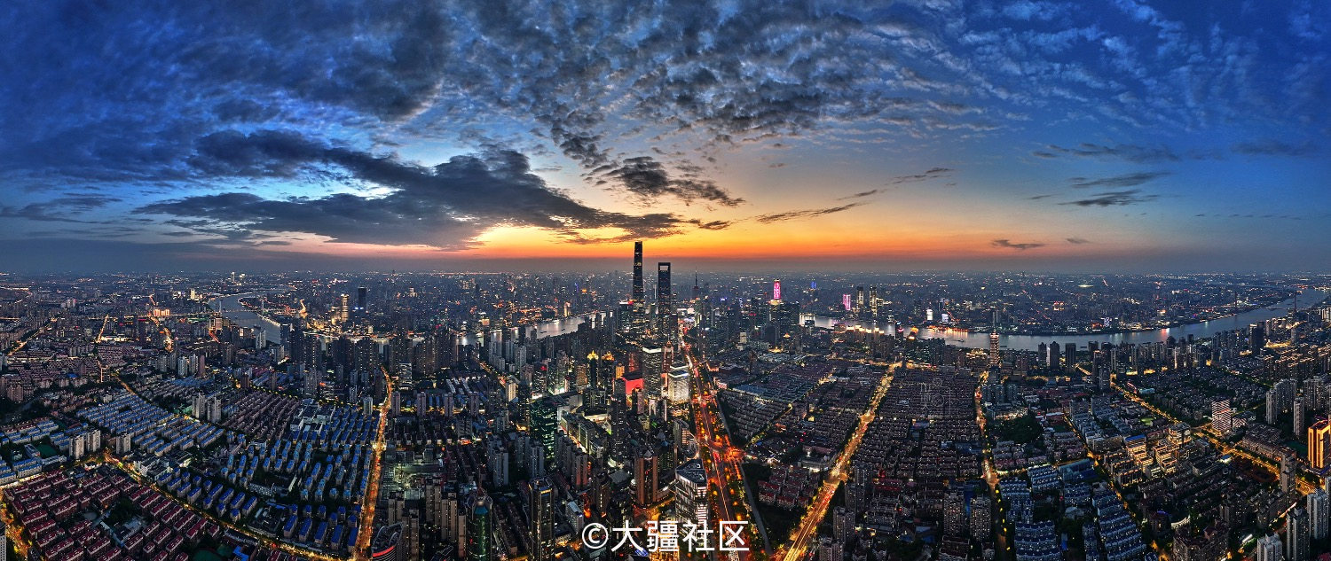 御3pro魔都夜景180度全景模式拍摄-航拍无人机-大疆社区