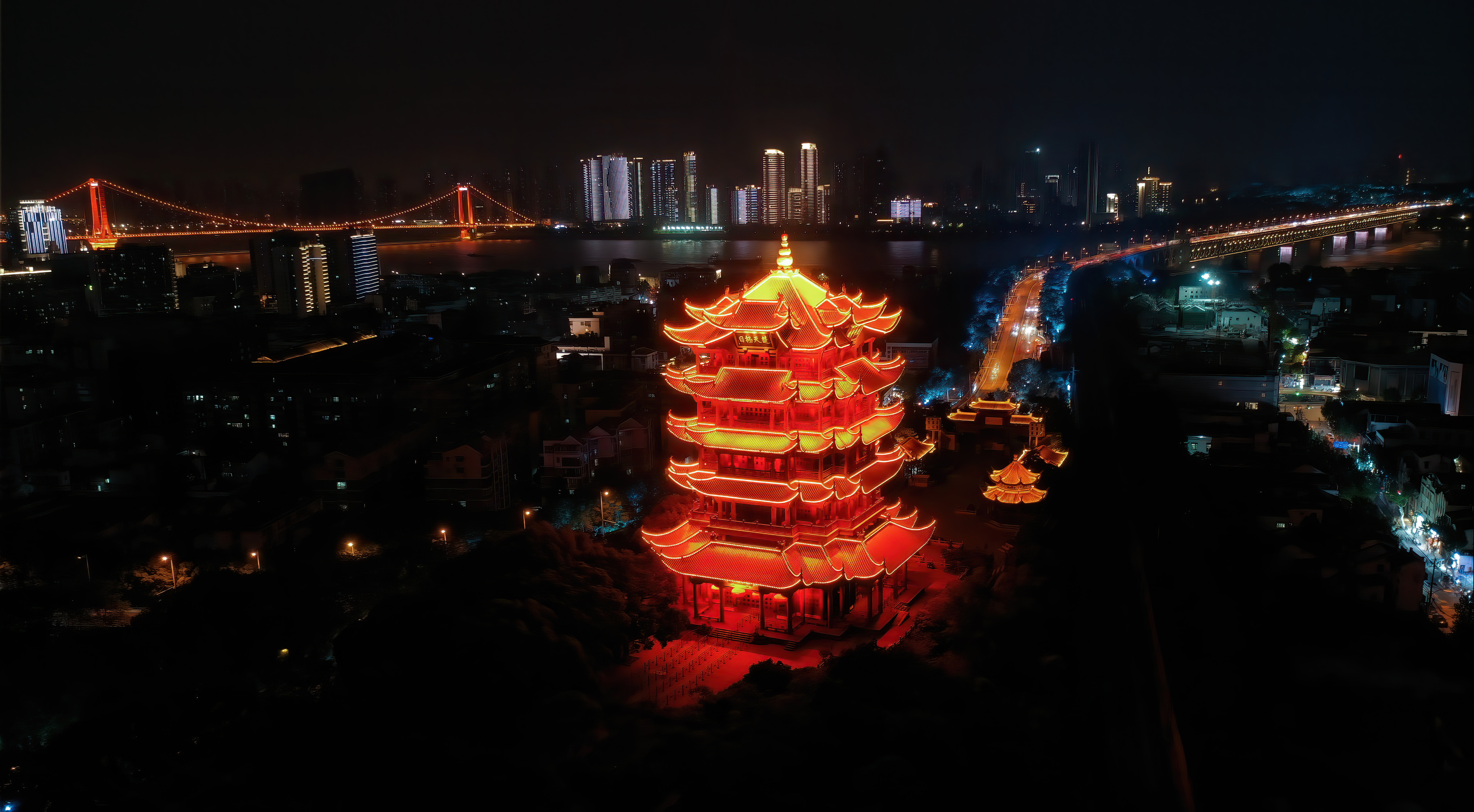 黄鹤楼夜景高清实拍图片