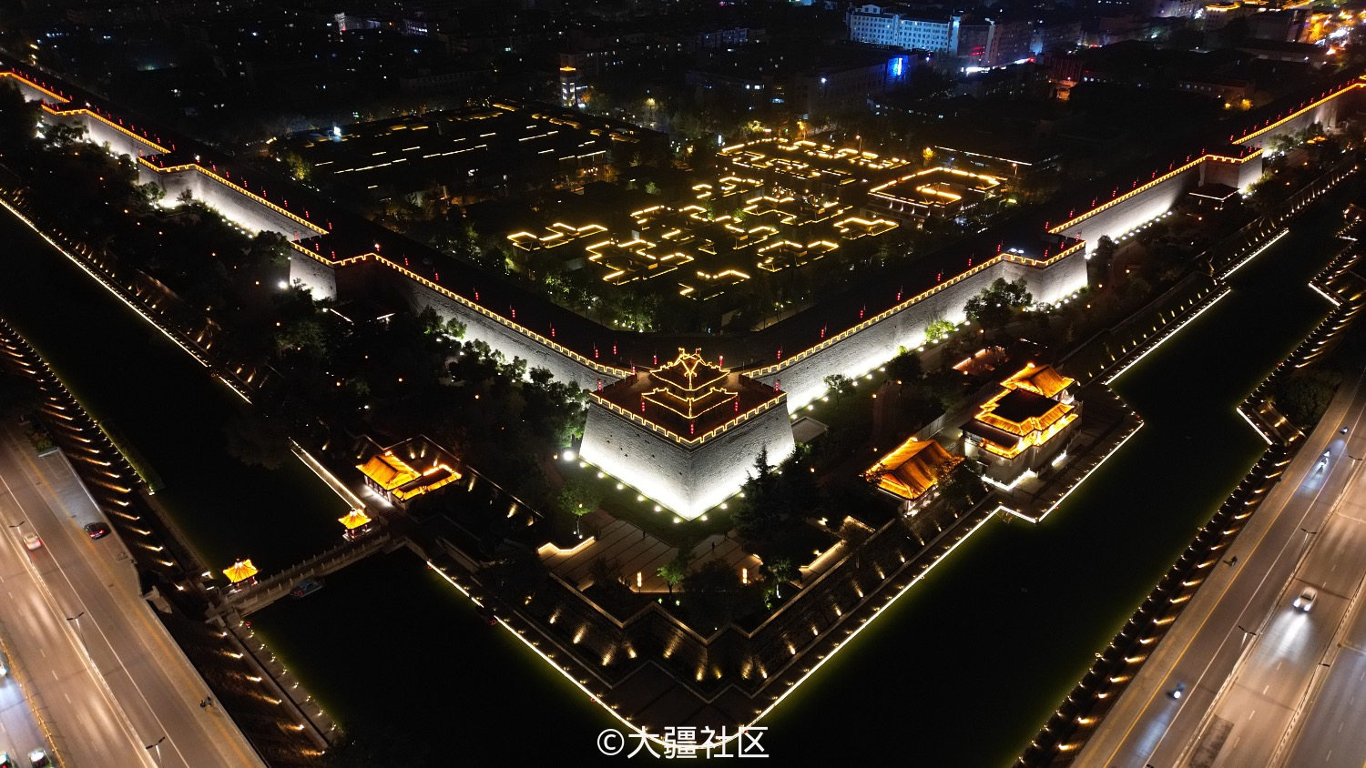 大疆mini3pro西安城墙角楼航拍